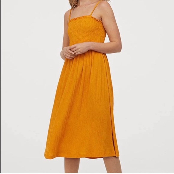 H&M Dresses Hm Yellow Midi Dress Size S Poshmark